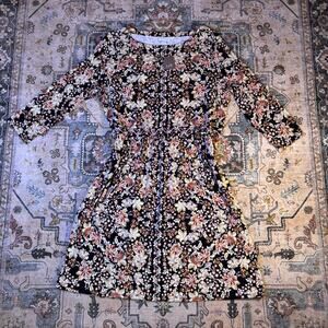New With Tags J Jill Floral Summer Dress Church Guest Stretchy Size Large